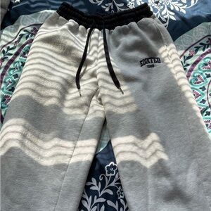 Edikted Light Gray Joggers with Black Accents